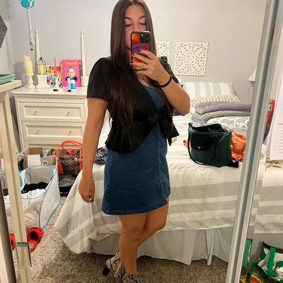 Wild Fable black satin wrap tie cover up size M - Picture 9 of 11